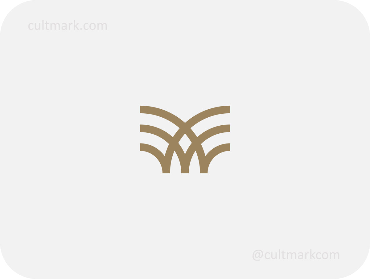 Cultmark Abstract Symmetry Line logo, professional minimalist interlocking line pattern symbol for corporate, architectural, or consulting business identity.
