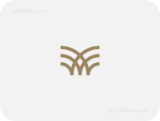Cultmark Abstract Symmetry Line logo, professional minimalist interlocking line pattern symbol for corporate, architectural, or consulting business identity.